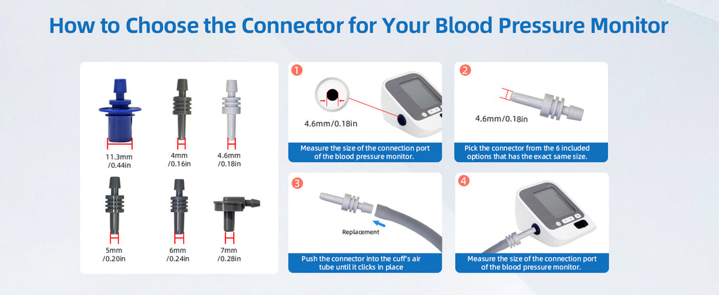Checkme Large Blood Pressure Cuff for Adult Upper Arm Cuff Compatible with Most BP Monitors with 6 Connectors