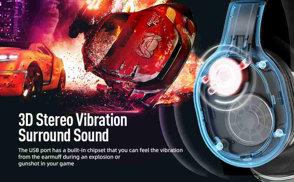 Wireless Gaming Headphones with Low Latency Audio and RGB Lights Tidesmit