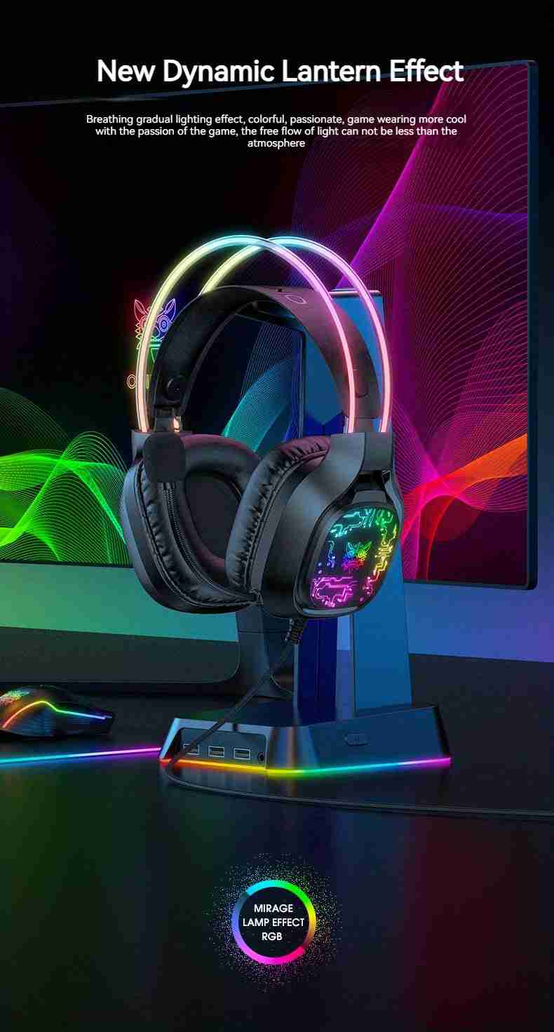 Gaming Headset with Noise-Canceling Mic - Over-Ear PC Audio Tidesmit