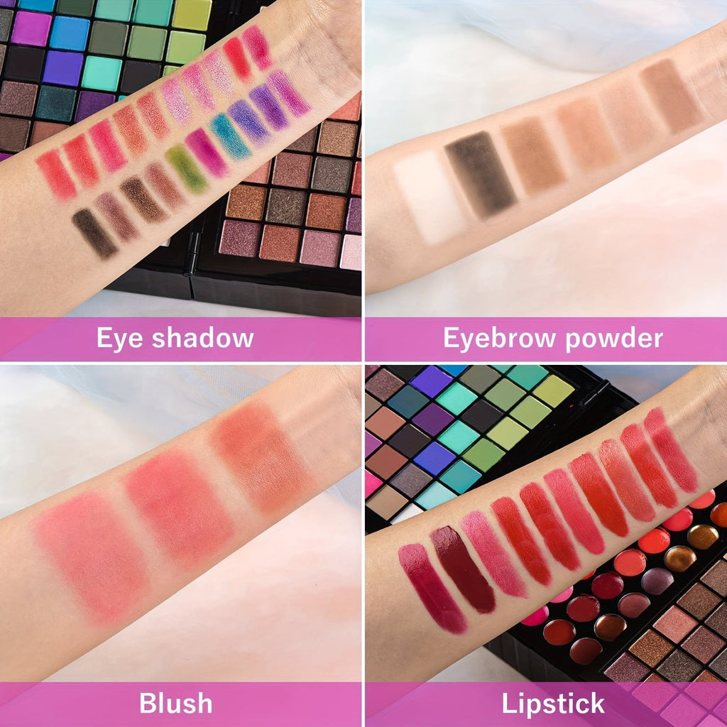 177 Colorful Makeup Palette Kit with Brushes, Lipsticks, and Eye Shadows - Matte, Satin and Natural Finish, Vibrant Mix of Cool and Warm Tones, High-Long-Lasting Formula, Perfect for Professional and Everyday Makeup, Wide Ran Tidesmit