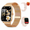 Women Fashion Smart Watch 1.85 Full Screen Bluetooth Calling Smartwatch Sleep Blood Oxygen Monitor Milan Strap Health Fitness