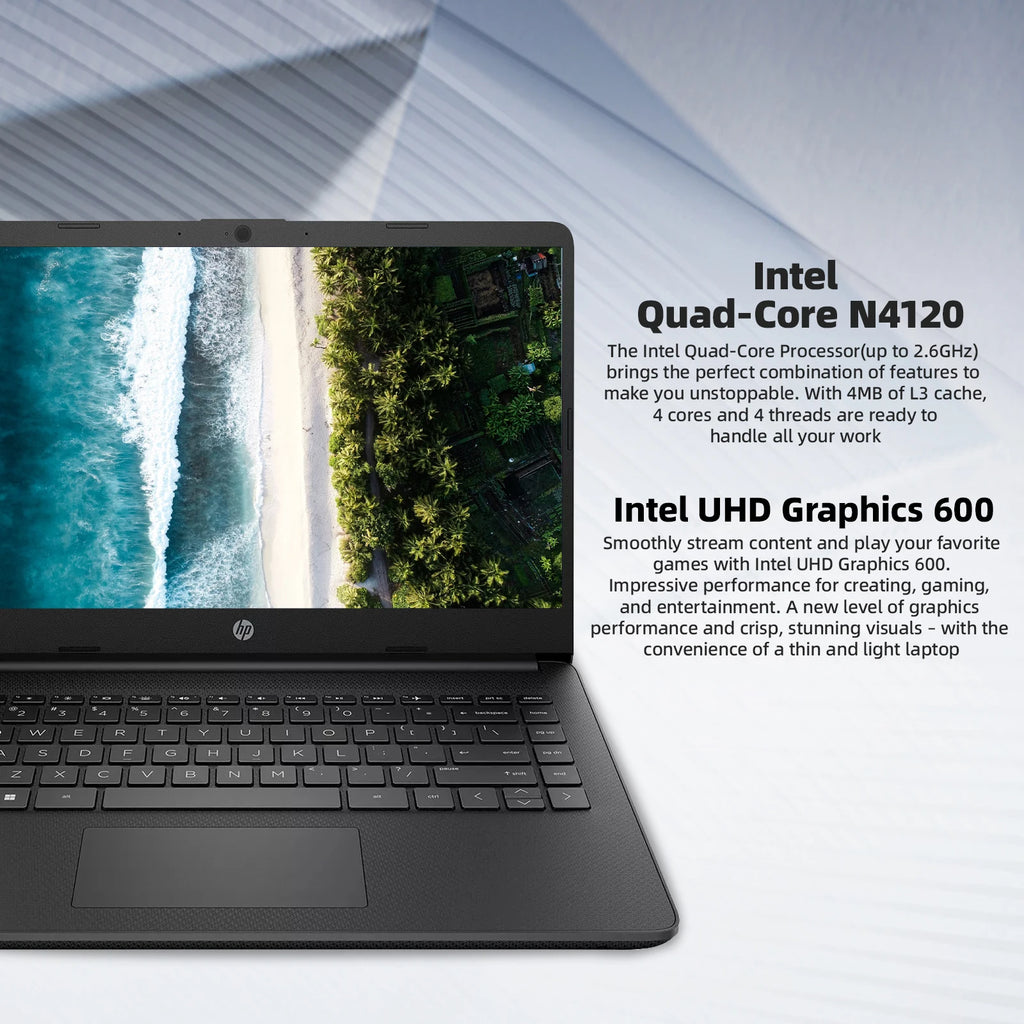 HP 14" Business Laptop,Intel Celeron N4120,4GB RAM,128GB eMMC,1 Year Office 365,Windows 11 Home, Black