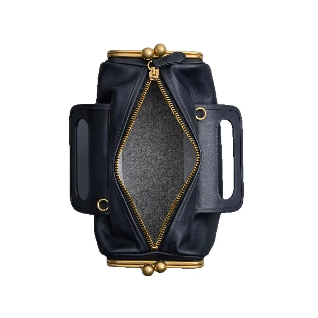 2026High Quality Retro PU Solid Color Pillow Bag Clasp Both Sides Fashionable Light-Luxury Women's Handbag Summer Shoulder