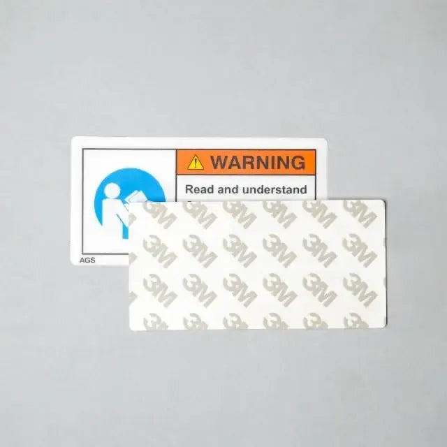 Industrial Machinery Operator Manual Safety Adhesive Sticker Matte Finish - Angle/Detail 3