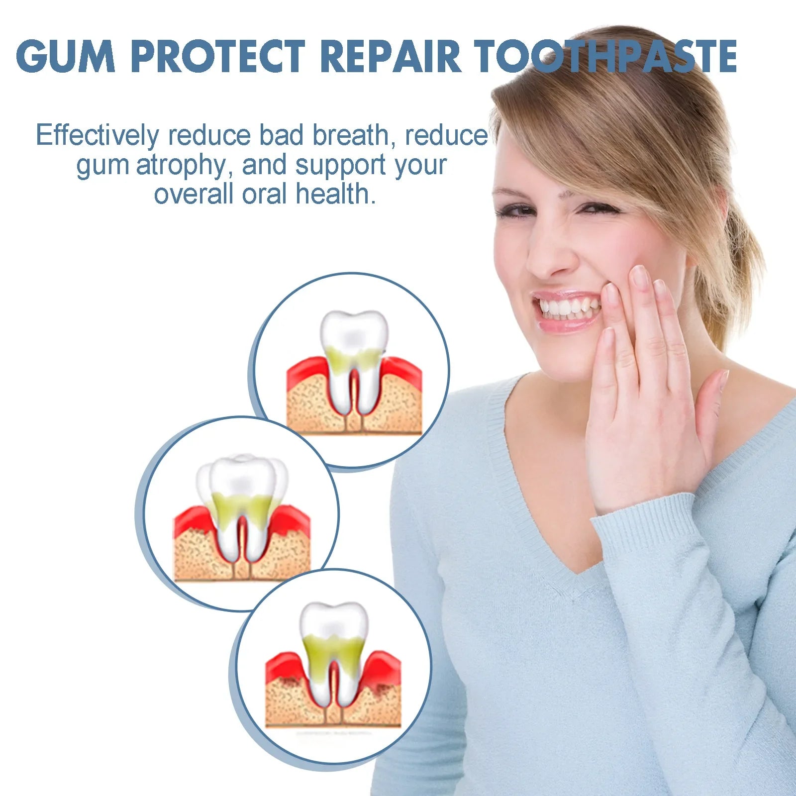 Tidesmit EELHOE gingival repair toothpaste for teeth whitening, plaque removal, and gum therapy.