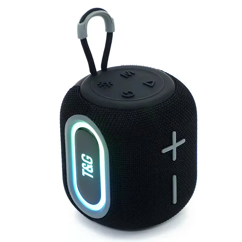Portable BT Speaker Mini Outdoor Subwoofer with TWS/AUX Braided Music Center with Colorful Light for Parties Mobile Phones Black My Store