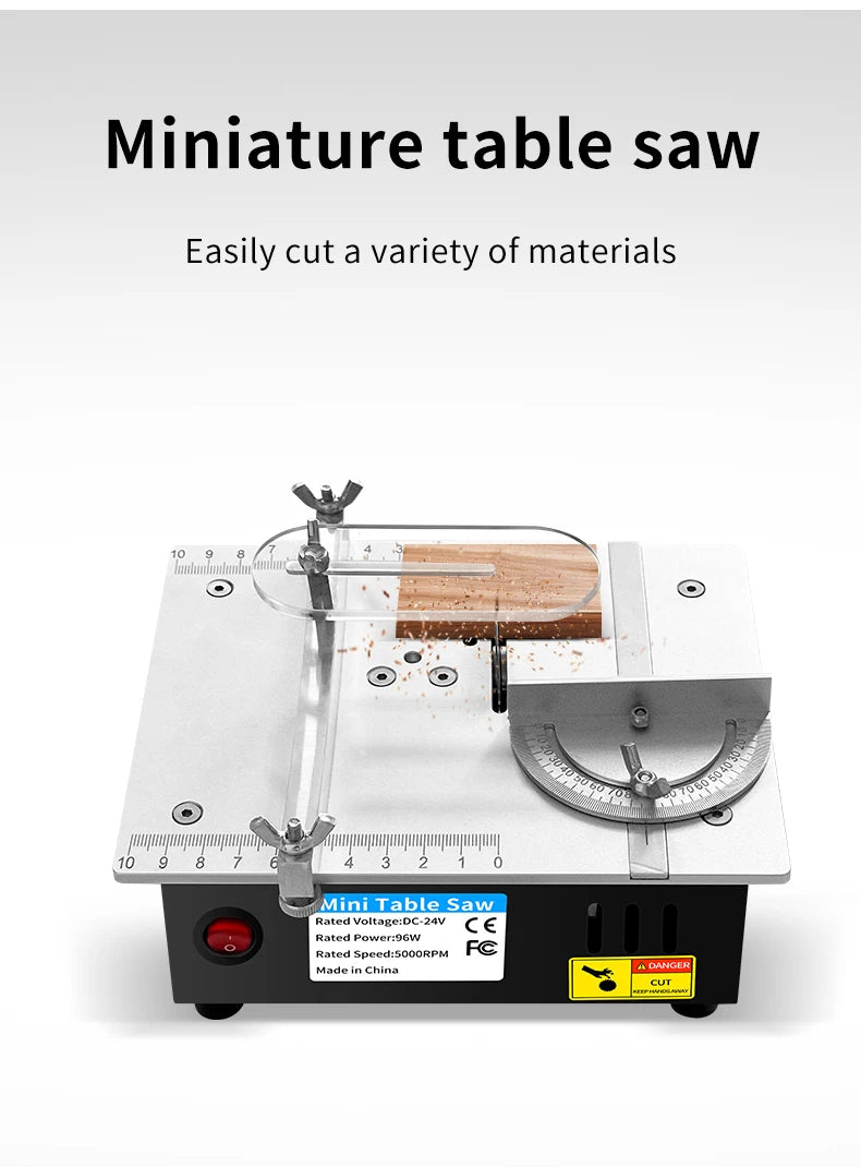 Mini Table Saw Electric Small Bench Saws Desktop Saw Household DIY PCB Model Cutting Tool Woodworking Lathe Machine 63mm Blade