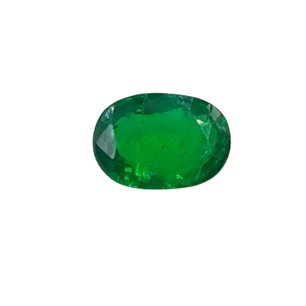 Green oval faceted gemstone, single loose stone