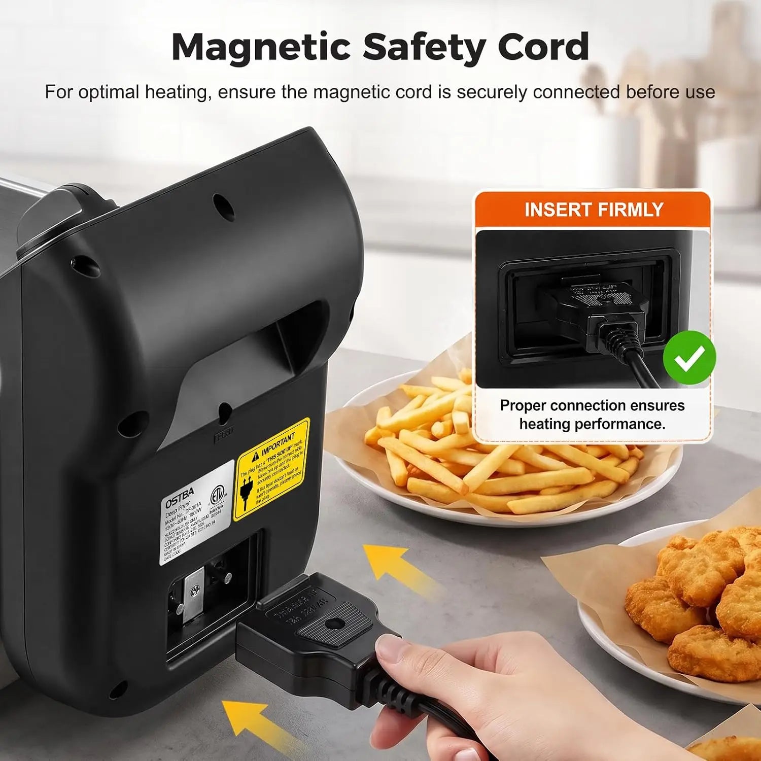 Electric Deep Fryer with Basket, 3.2QT Stainless Steel Countertop