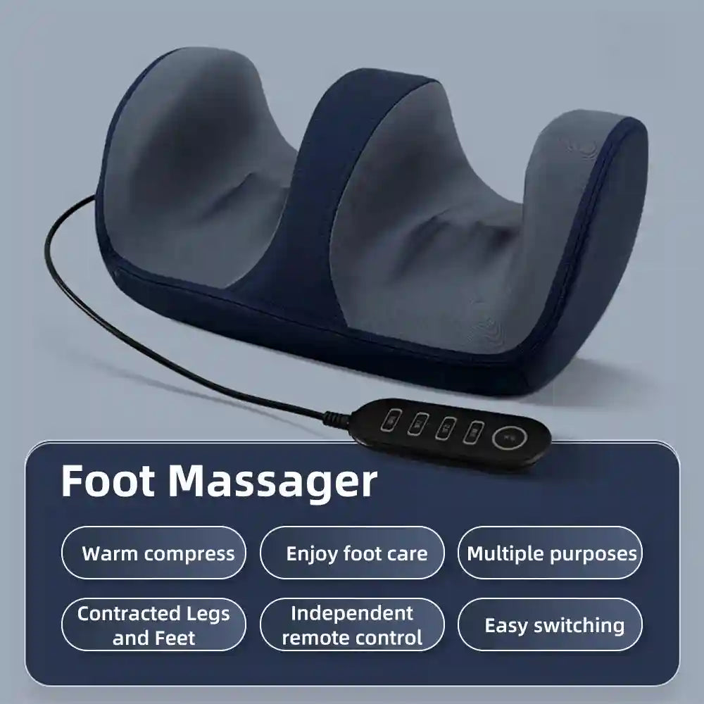 Electric Foot Massager with Heat - Shiatsu Deep Tissue Kneading Roller Blue Massage Roller Tidesmit