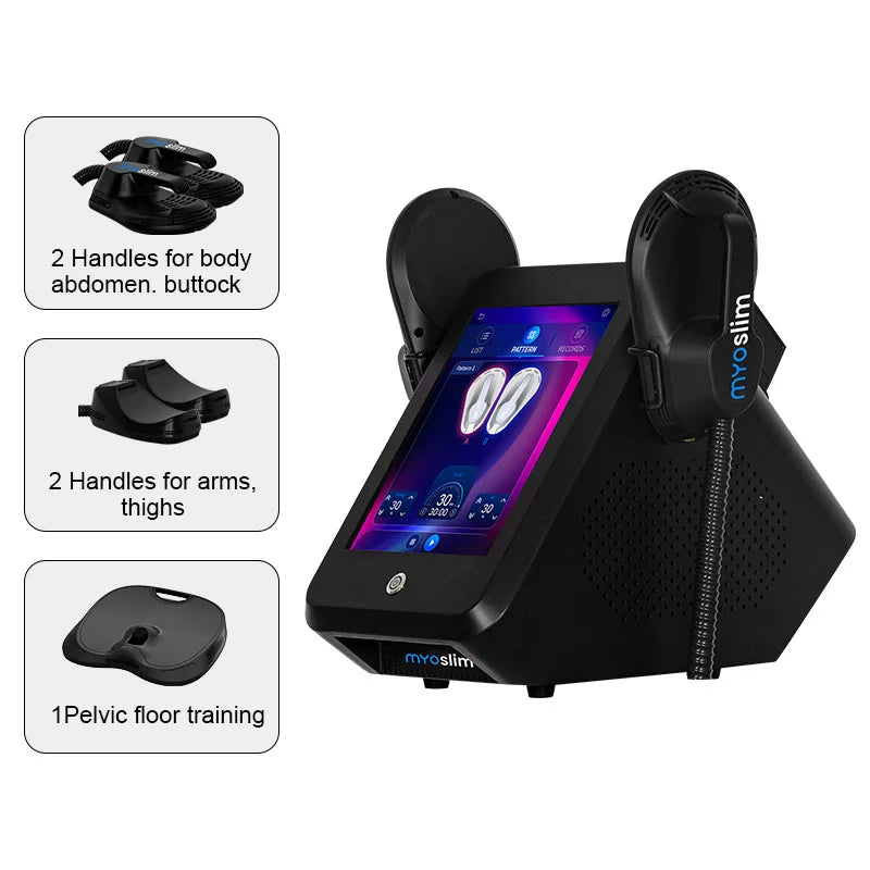HIEMT Body Shaping Machine Muscle Stimulator with RF - Tidesmit Back Massage Instrument 5 Handle RF black Tidesmit