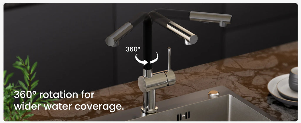 Kitchen Tap Multi-color, L-Shape Pull Down Kitchen Faucet 360 Swivel, 2 Modes Spray Hot Cold Water Mixer, Zinc Alloy Sink Mixer, Easy Install DVGW PEX Hose, Standard G3/8 Modern Home Laundry Colorful Deck Mounted Tap