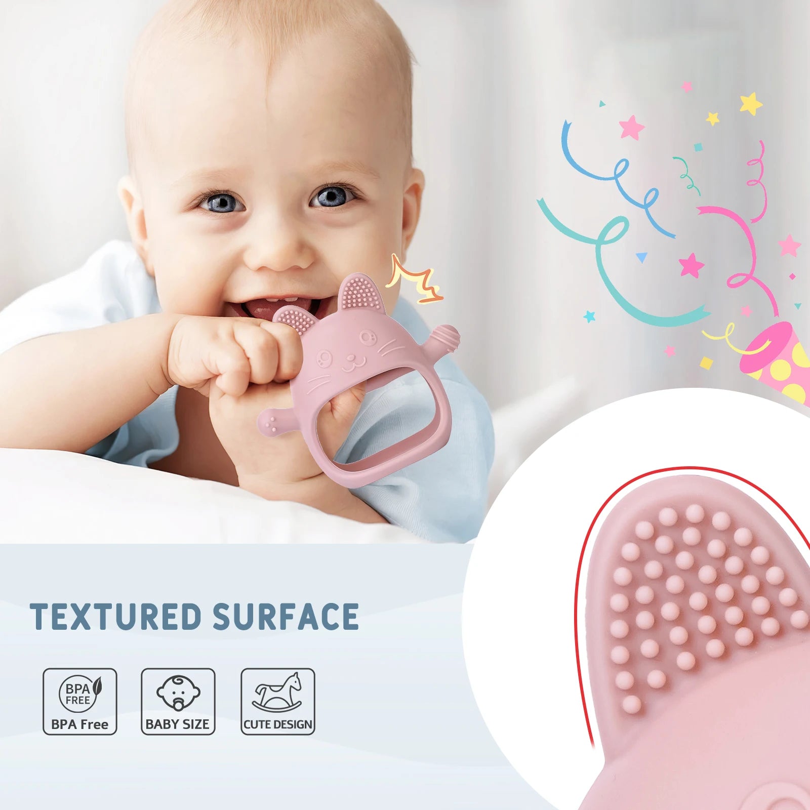 Baby Silicone Teether Gloves Toys BPA Free Silicone Soft Soothing Dental Care Gums Anti-eating Hand Molar Toys Baby Accessories