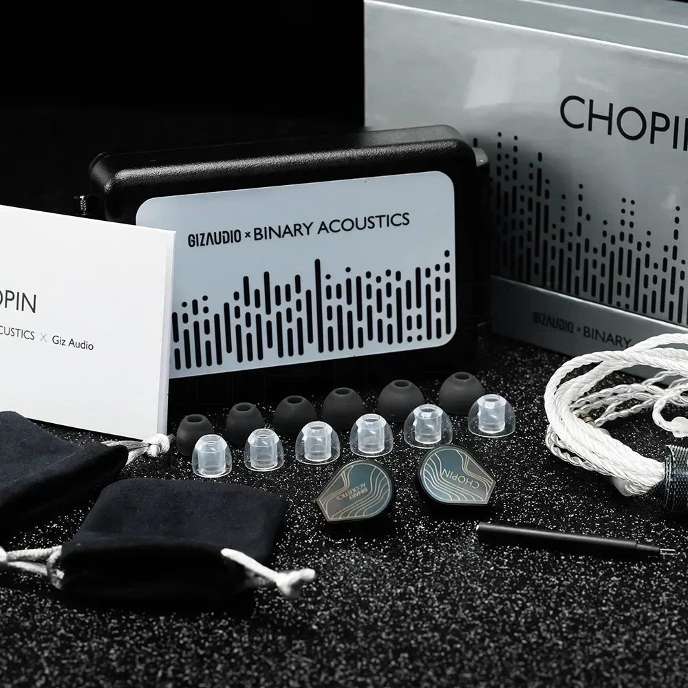Binary Gizaudio Chopin IEMs | 1DD+3BA Hybrid HiFi Earphones | Tidesmit Tidesmit