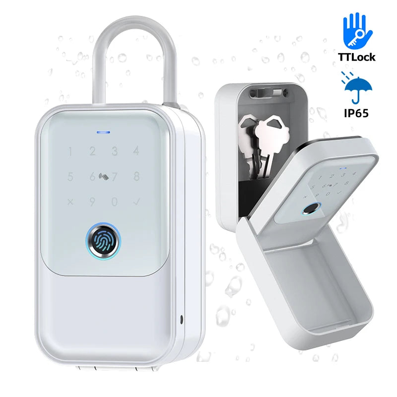 YRHAND TTlock Password Smart Fingerprint Digital Card Inteligente Tuya Electronic Portable IP66 Lock Boxes For Smart Home