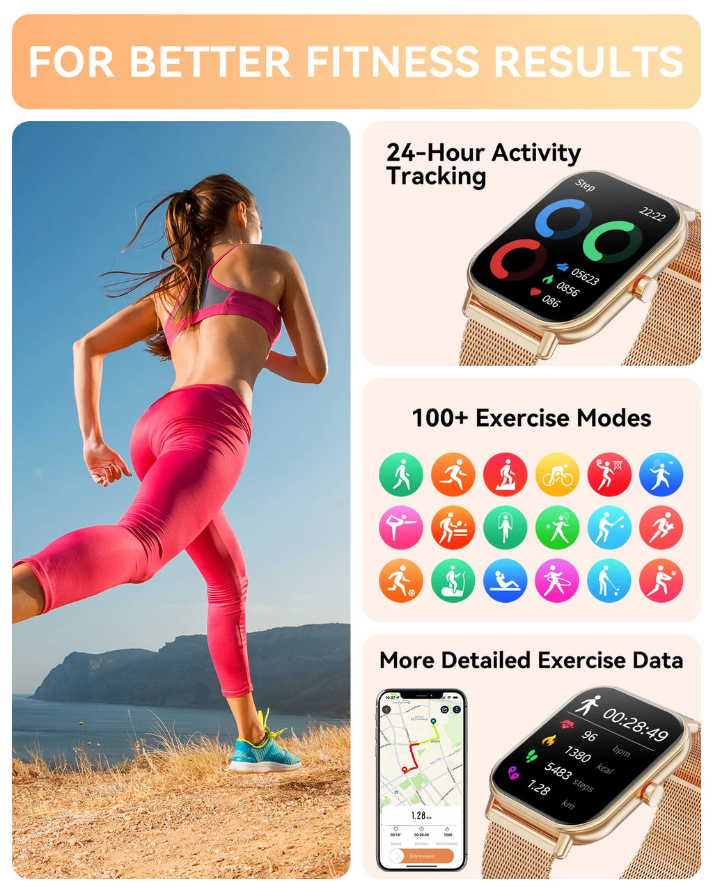 Women Fashion Smart Watch 1.85 Full Screen Bluetooth Calling Smartwatch Sleep Blood Oxygen Monitor Milan Strap Health Fitness