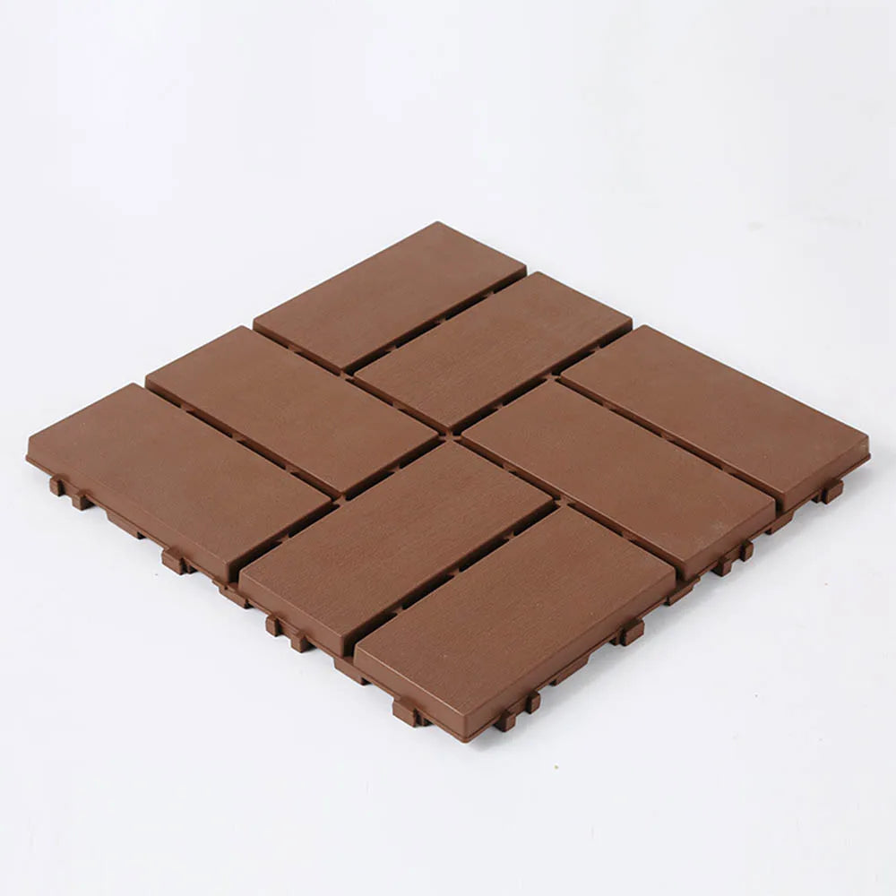 Interlocking wall and floor tiles (44 pieces per pack), waterproof and moisture-resistant, reddish-brown, suitable for indoor and outdoor use (bedroom, living room, balcony).