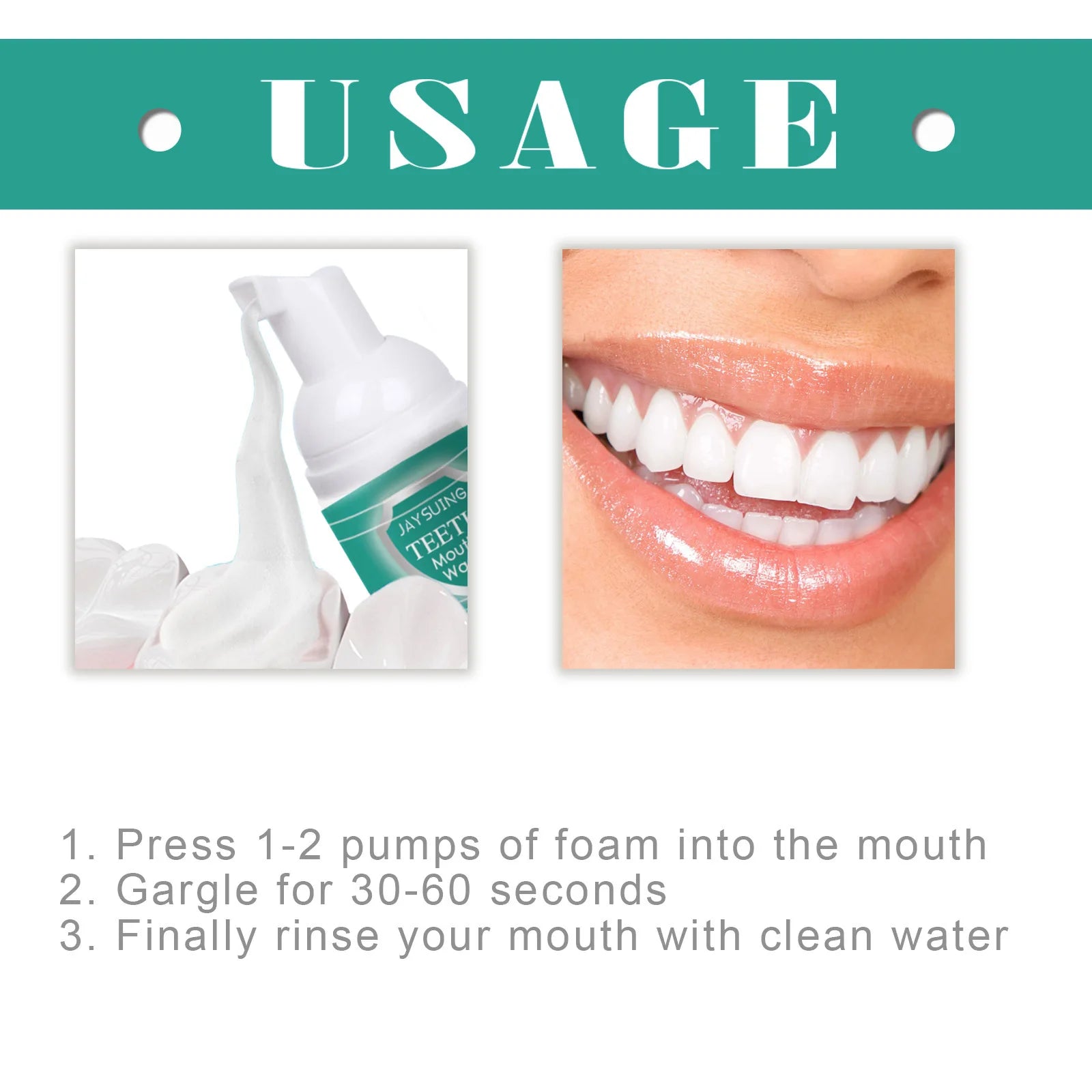 Tidesmit yellow teeth whitening mousse for plaque removal, dental stain cleaning, and fresh breath care