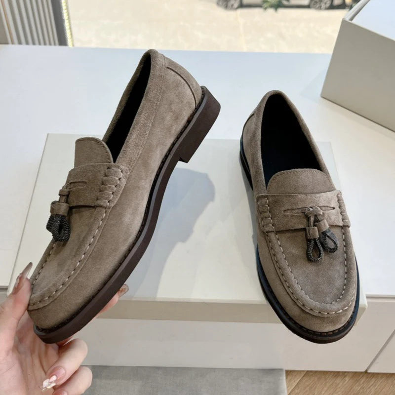 New Brand Women's Loafers Shoes Italian Designer High Quality Genuine Cow Leather slip on Dailywear Casual