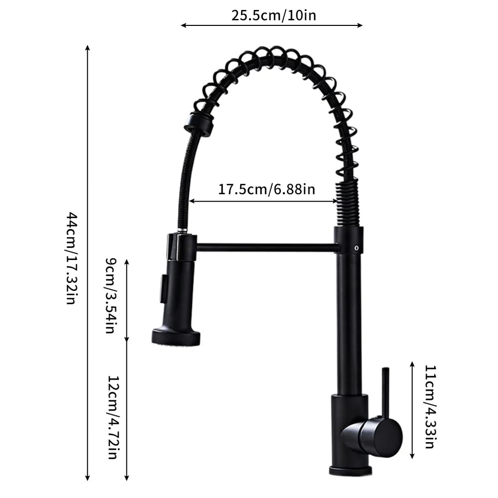 360° Rotation Pull Down Sprayer Faucet Hot & Cold Water Mixer Pull Out Kitchen Tap 2 Function Spray Modes Pull Out Kitchen Faucet For Kitchen Sink / Bathroom Basin