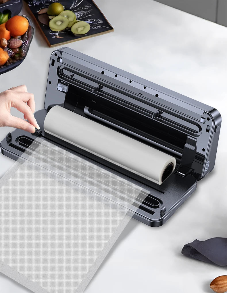 SZUK Electric Food Vacuum Sealer Dry/Wet Food Packaging Seal Built in Cutter Roll Bag Kitchen Food Storage Seal Vacuum Packaging