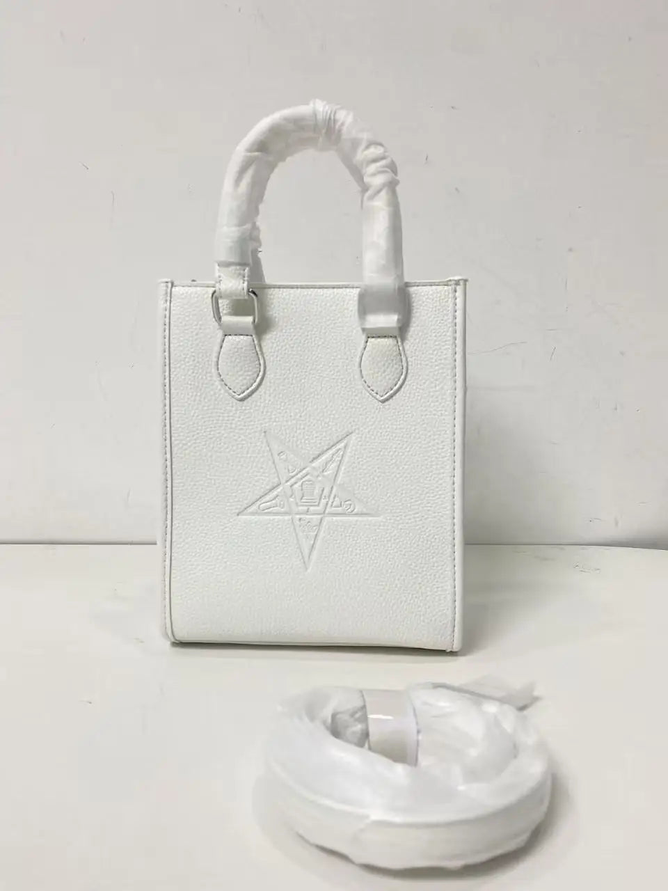 Stylish Elegant Custom Luxury Crossbody Bag Order of the Eastern Star Zipper Closure Waterproof Genuine Leather Emboss Design