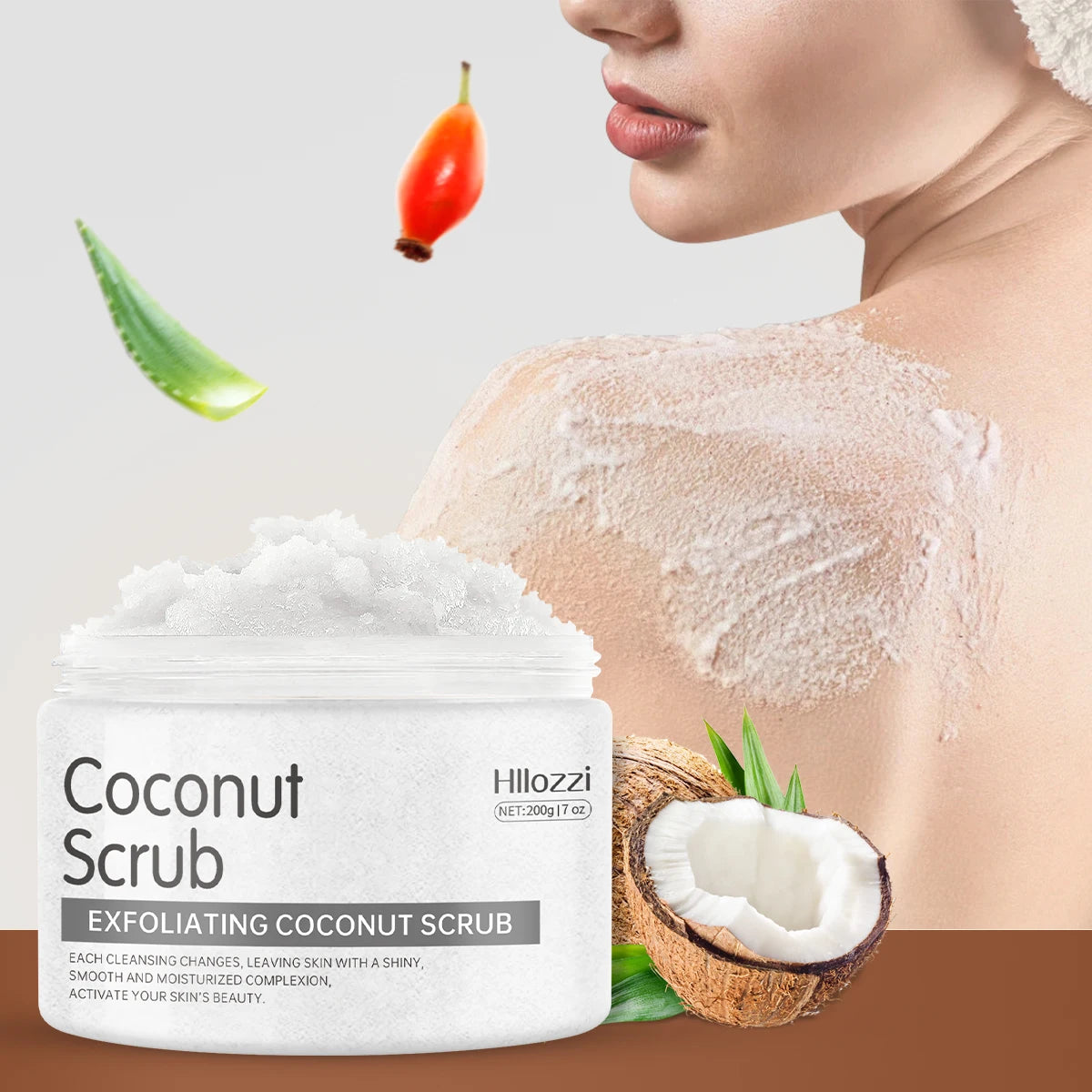 Coconut Body Scrub for Face - Exfoliating & Hydrating Natural Skincare Scrubs Treatments Tidesmit