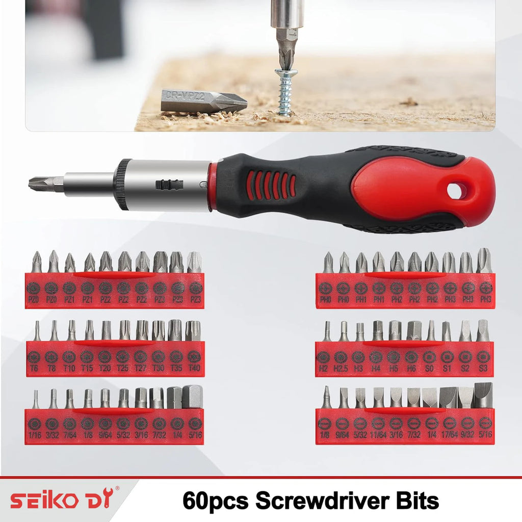 117PCs Magnetic Screwdriver Set with Plastic Ranking Includes Precision Screwdriver and Pick Hook Ratchet Driver DIY Tools