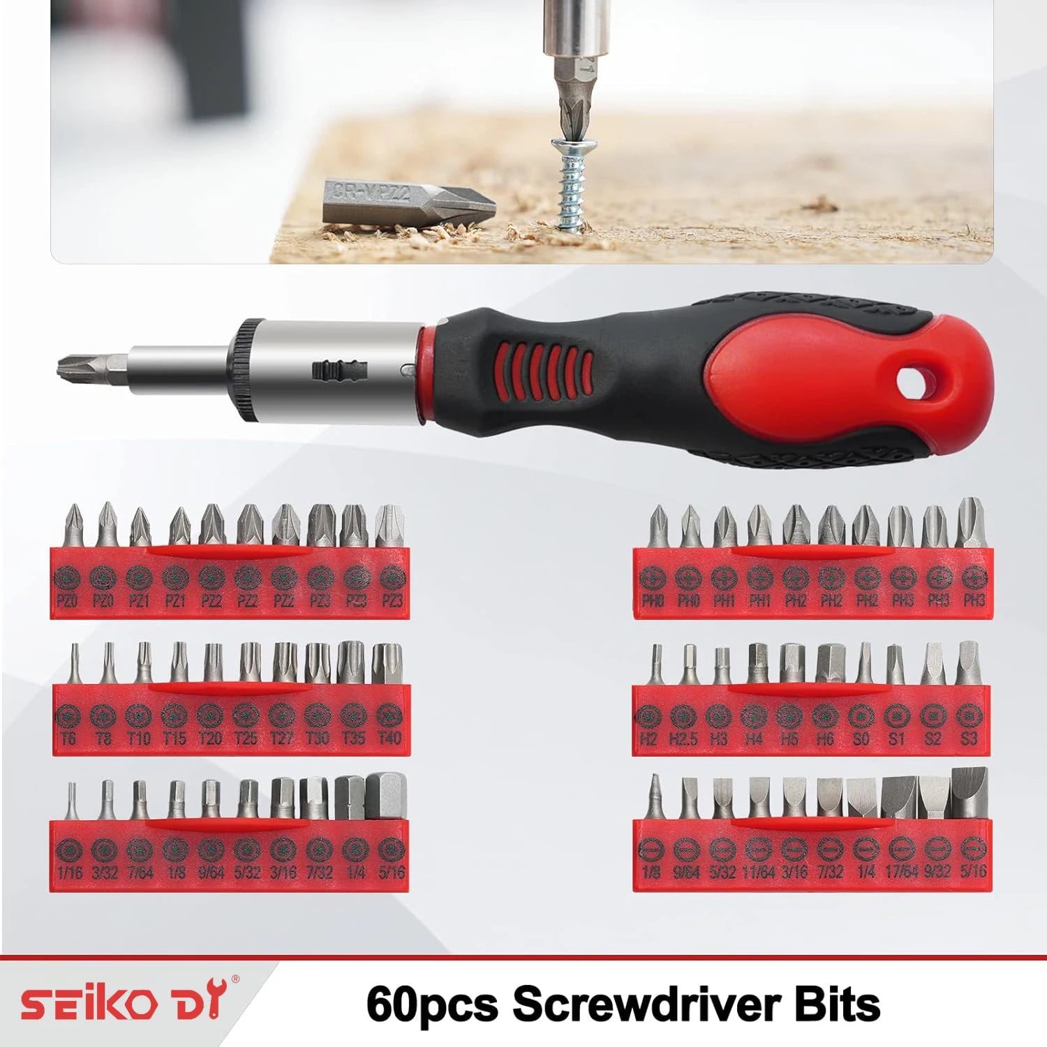 117PCs Magnetic Screwdriver Set with Plastic Ranking Includes Precision Screwdriver and Pick Hook Ratchet Driver DIY Tools