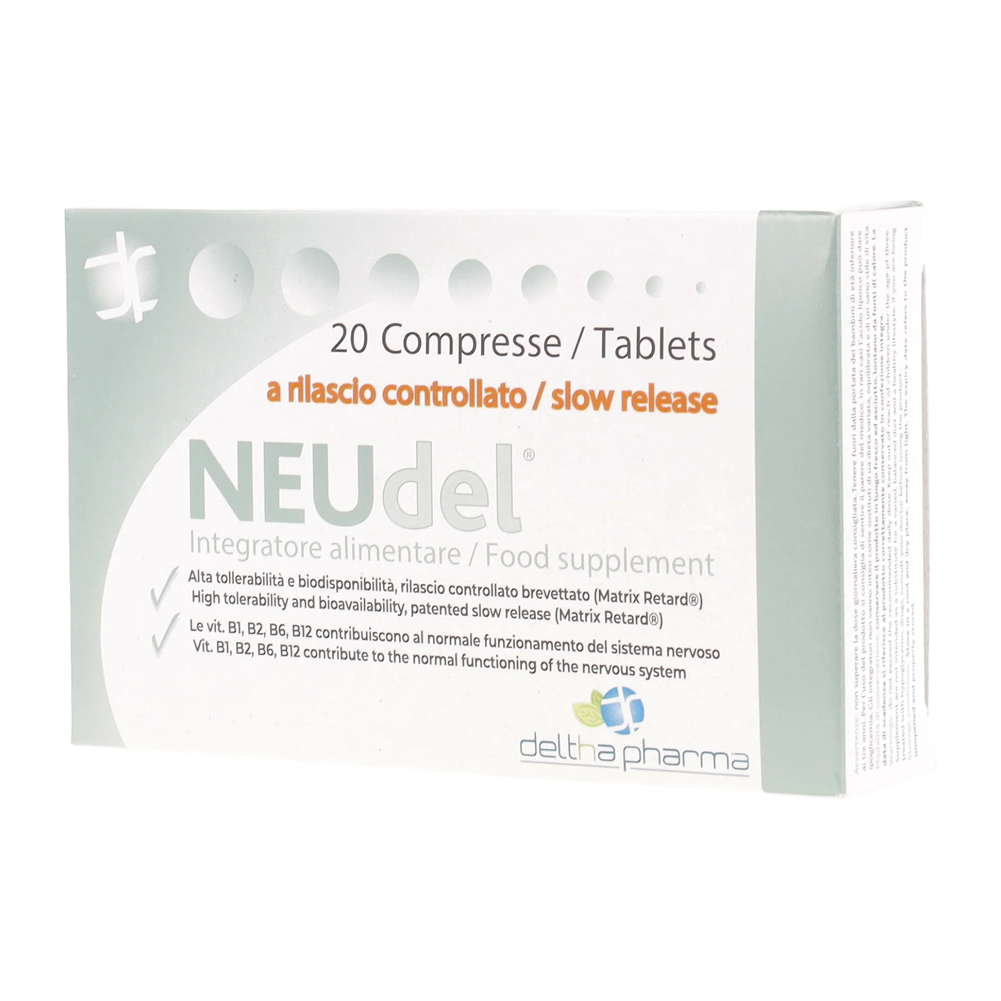 Deltha Pharma NEUdel®20 Tablets dietary supplement Alpha Lipoic Acid and B Vitamins