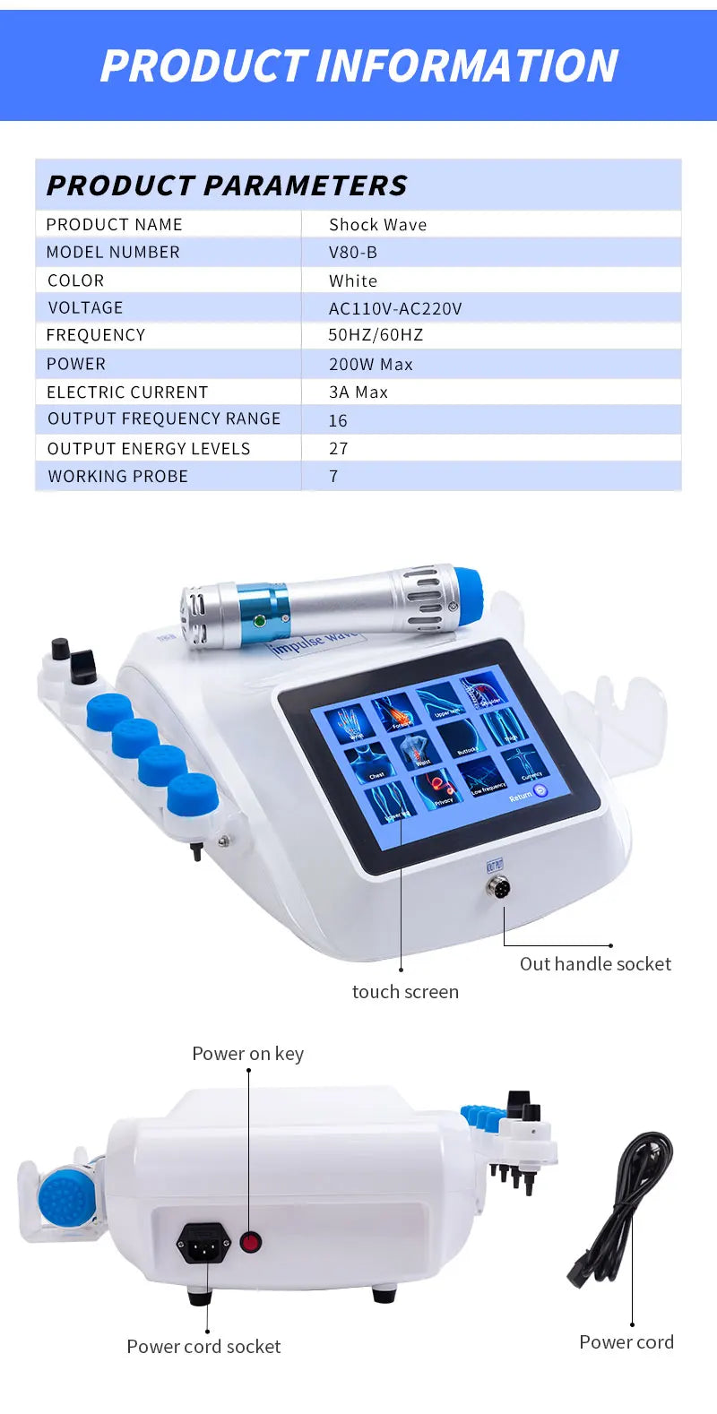 Shockwave Therapy Machine for Back Pain Relief - Tidesmit Professional Grade Massage Chairs Tidesmit