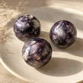 Purple Mica Sphere Natural Crystal Ball Decorative Stone for Display Collection and Gift