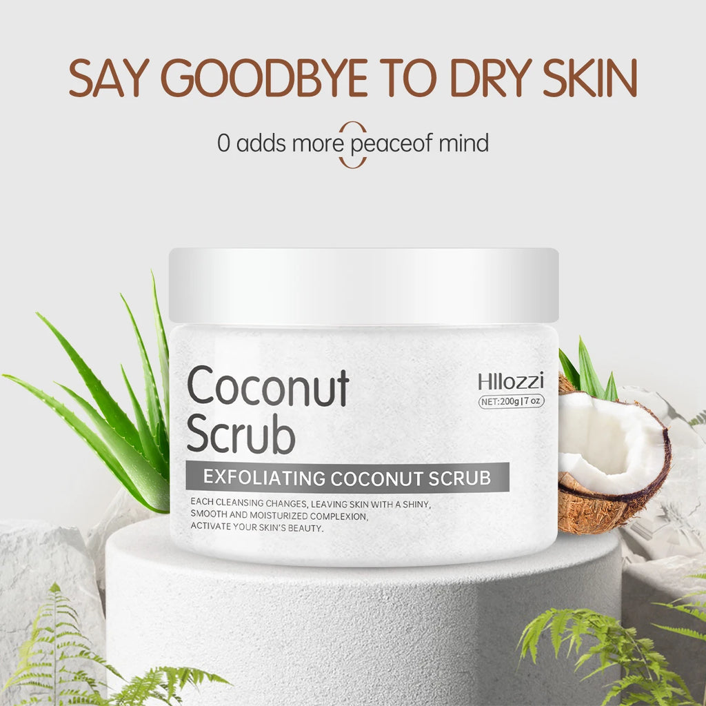Coconut Body Scrub for Face - Exfoliating & Hydrating Natural Skincare Scrubs Treatments Tidesmit