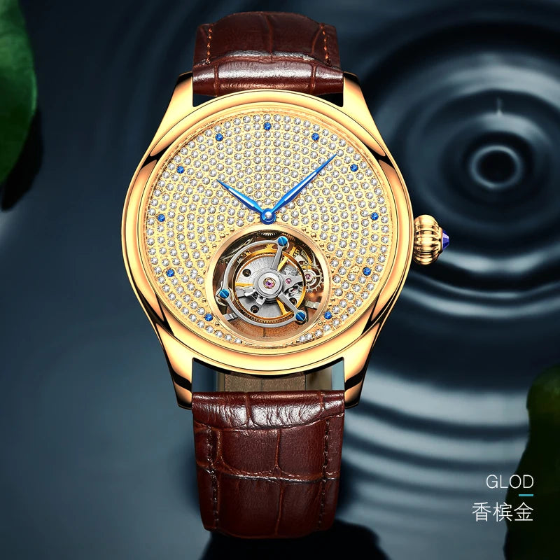 Classic Design 7012 Tourbillon Automatic Mechanical Watch Men Luxury Watch Manufacturer certified