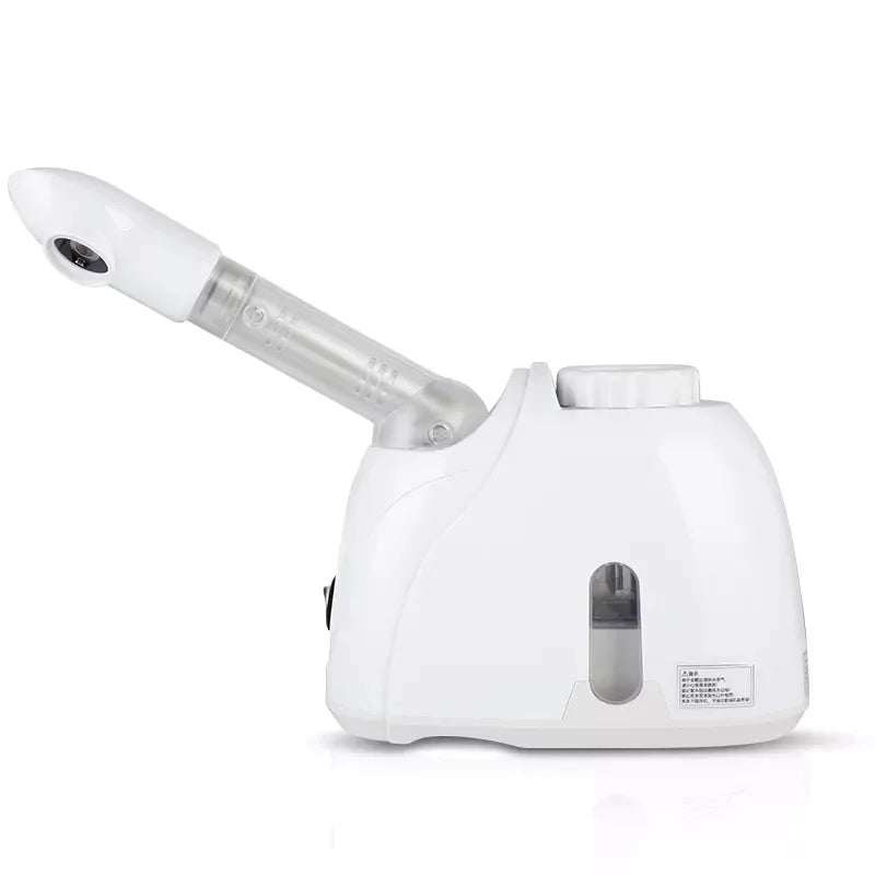 White ozone facial steamer and warm mist humidifier for deep pore cleaning and home spa skin care routine.