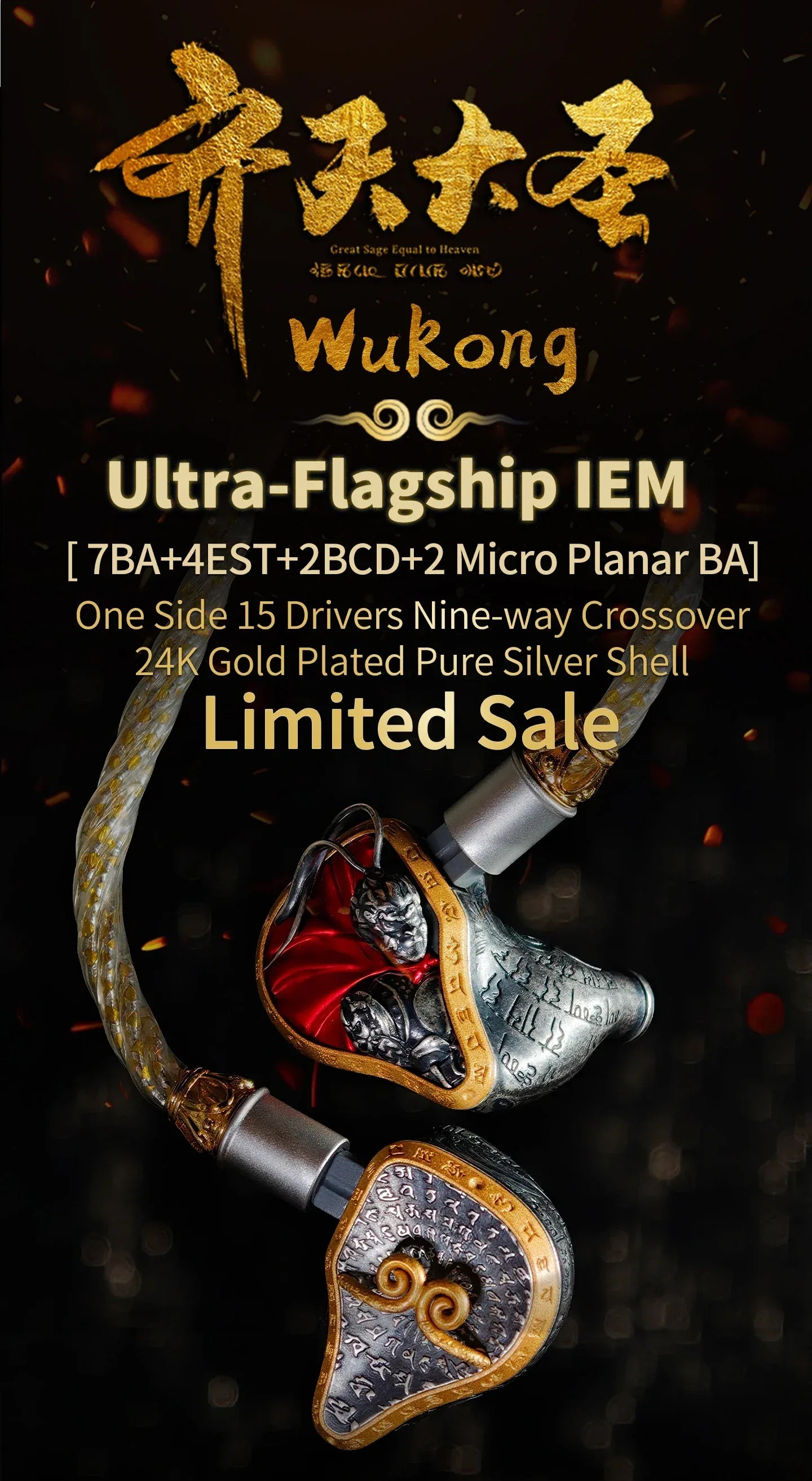 BGVP Wukong 15-Driver Hi-Fi In-Ear Monitors by Tidesmit Tidesmit