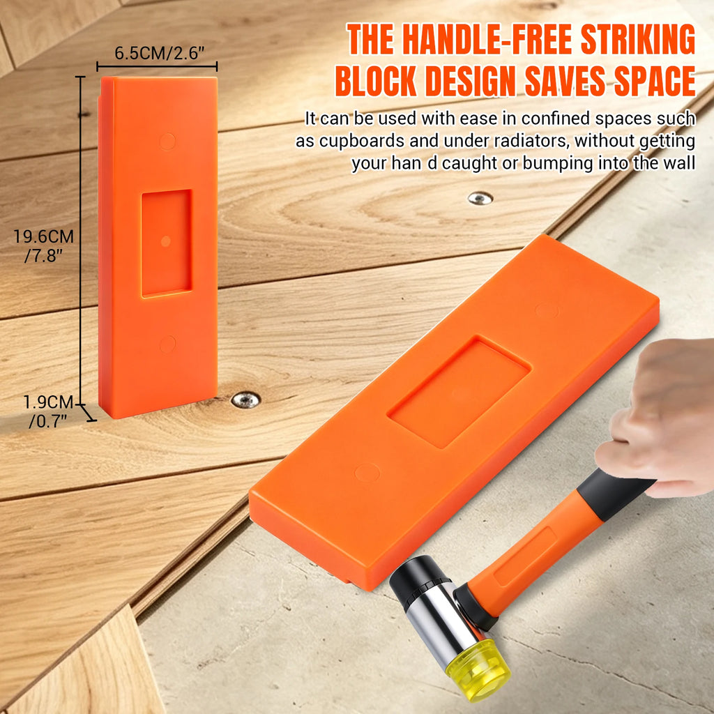 Multi-Piece Composite Floor Installation Kit, Hardwood Flooring Accessories Tool Set, Includes Floor Padding, Drill Blocks, Pull Rods, Rubber Hammer