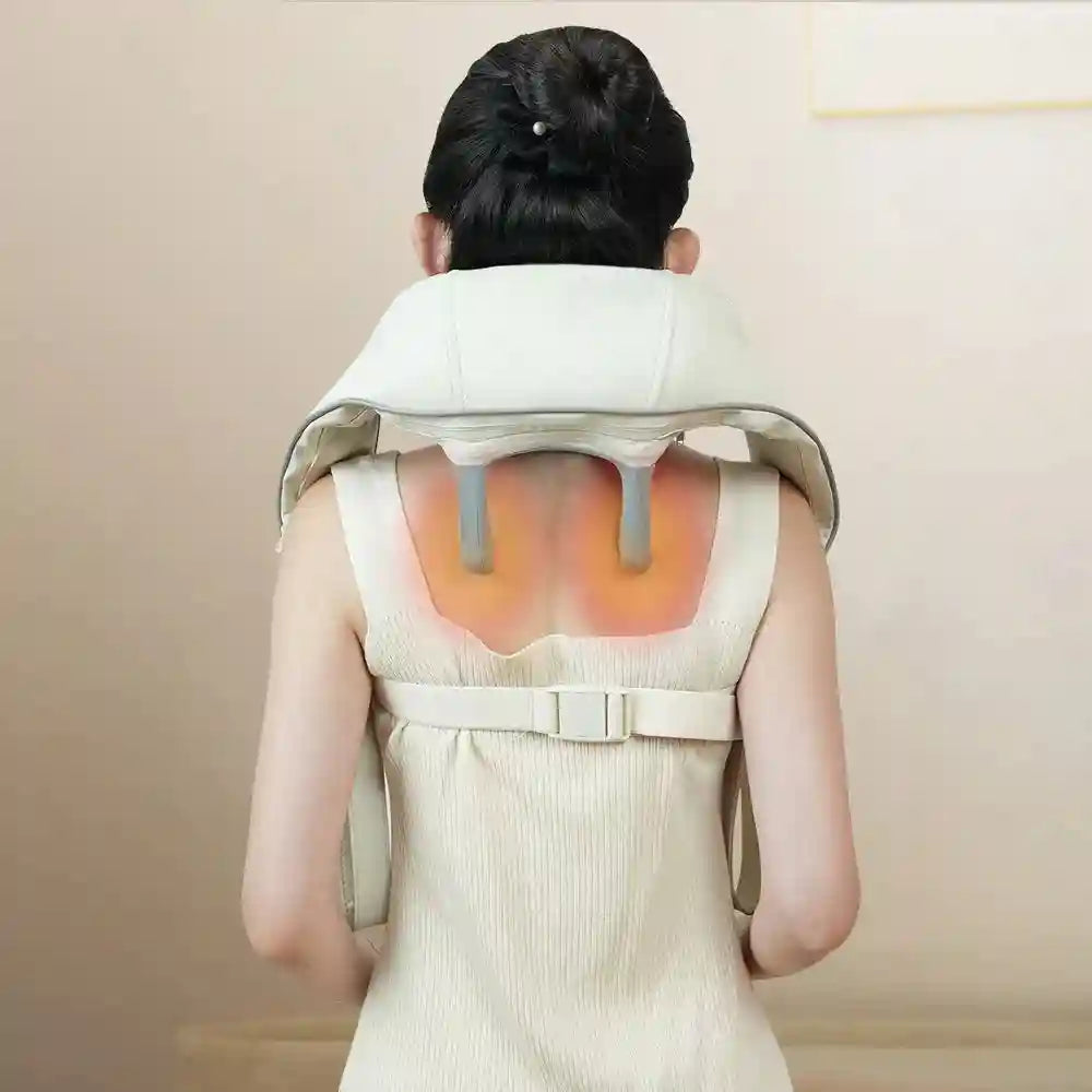 Wireless Electric Neck Massager - 3D Shiatsu Kneading with Heat Massage Roller Tidesmit