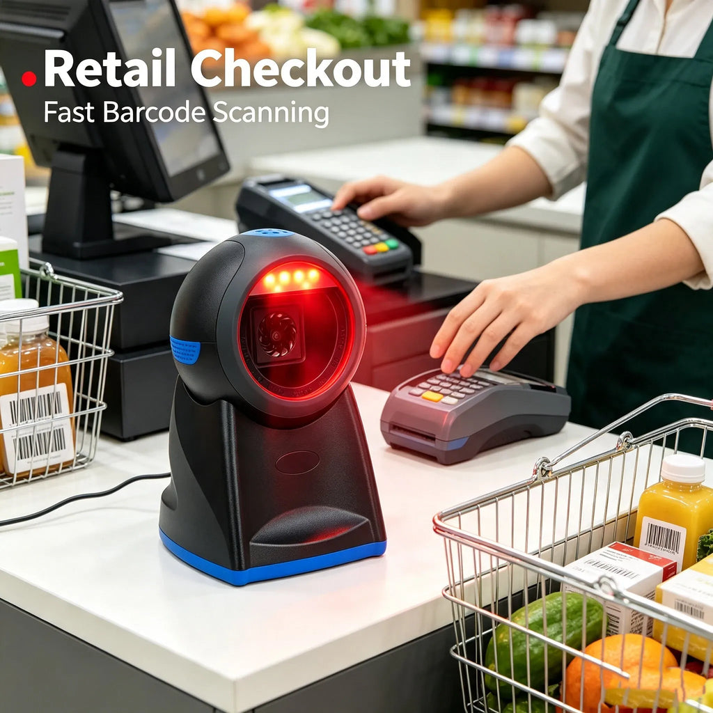 Leshine Barcode Scanner 1D 2D QR Code Barcode Scanner for Supermarkets Retail Barcode Reader for PC Laptop Window POS