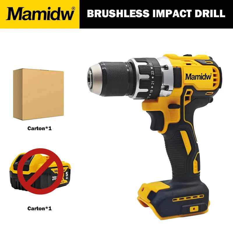 Mamidw brushless electric drill, durable build, compact design, sturdy construction, drilling machine, powerful cordless screwdriver, electric drill For DEWALT 20V Battery