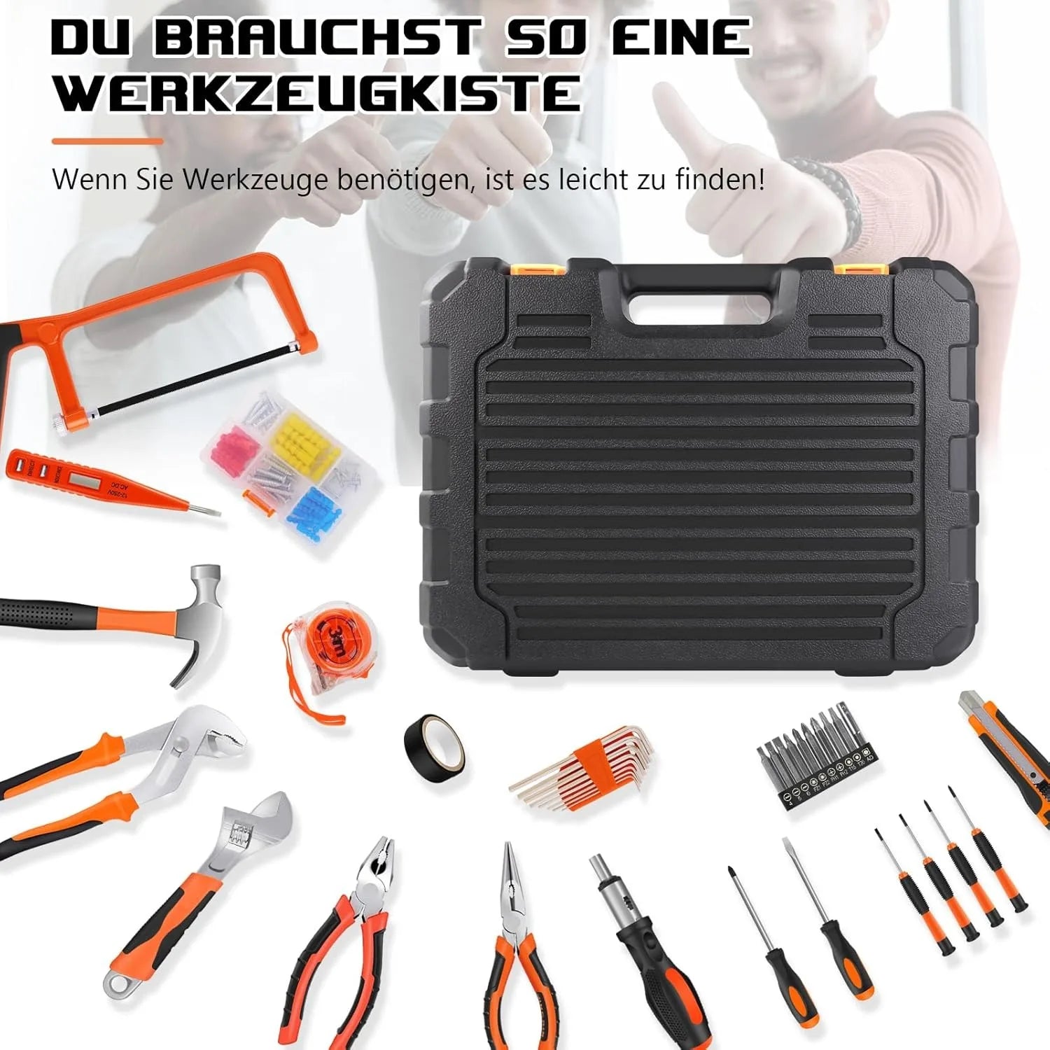 VickyHome Tool Kits, Universal and Household Tool Box, Multifunctional Tool Set for Home Repair and Maintenance