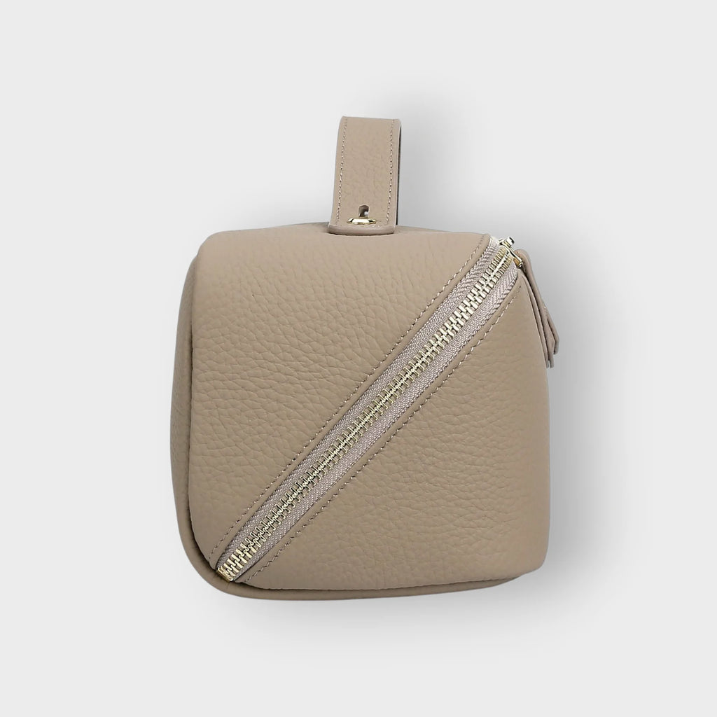 New Medium Capacity Genuine Leather Retro Candy Storage Box High-end Portable Waterproof Travel Cosmetic Soft Handle Zipper
