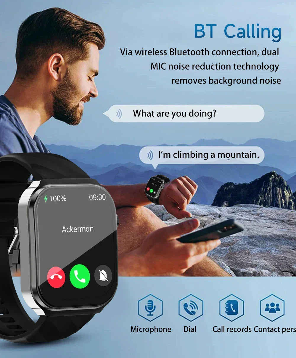 Health Smart Watch Body Temperature Sedentary Reminder Alarm Clock Multi Sports Modes Fitness Tracker Smartwatch for BT Calling - Tidesmit