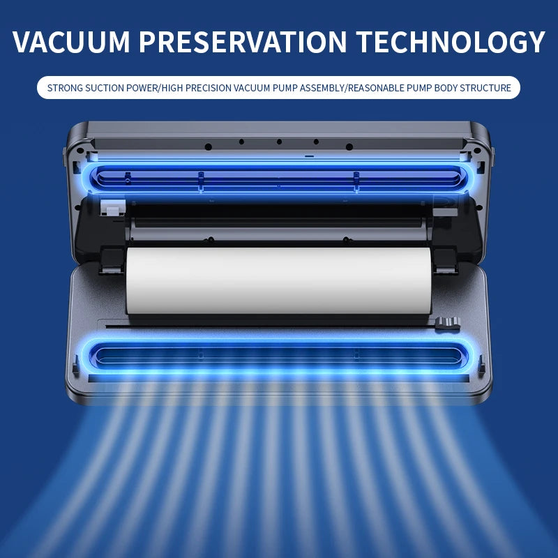 SZUK Electric Food Vacuum Sealer Dry/Wet Food Packaging Seal Built in Cutter Roll Bag Kitchen Food Storage Seal Vacuum Packaging