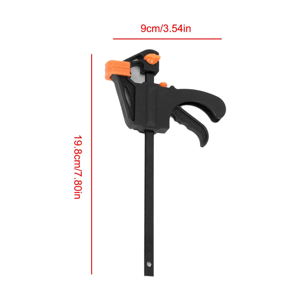 10Pcs One Hand Clamp Set, Quick Release Ratchet Clamp, Reversible Jaw Pad, Locking Screw, No Scratch, for Woodworking DIY, Single Hand Quick Clamp, Ratchet Handle, Quick Release Button, Reversible Pad Structure, for Gluing Ca