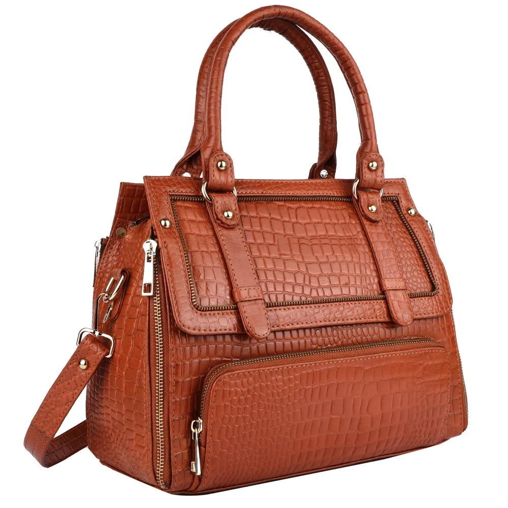 2024 New Designer Luxury Crossbody PU Leather Handbags for Ladies Durable Zipper Closure Fashion Accessory for Travel