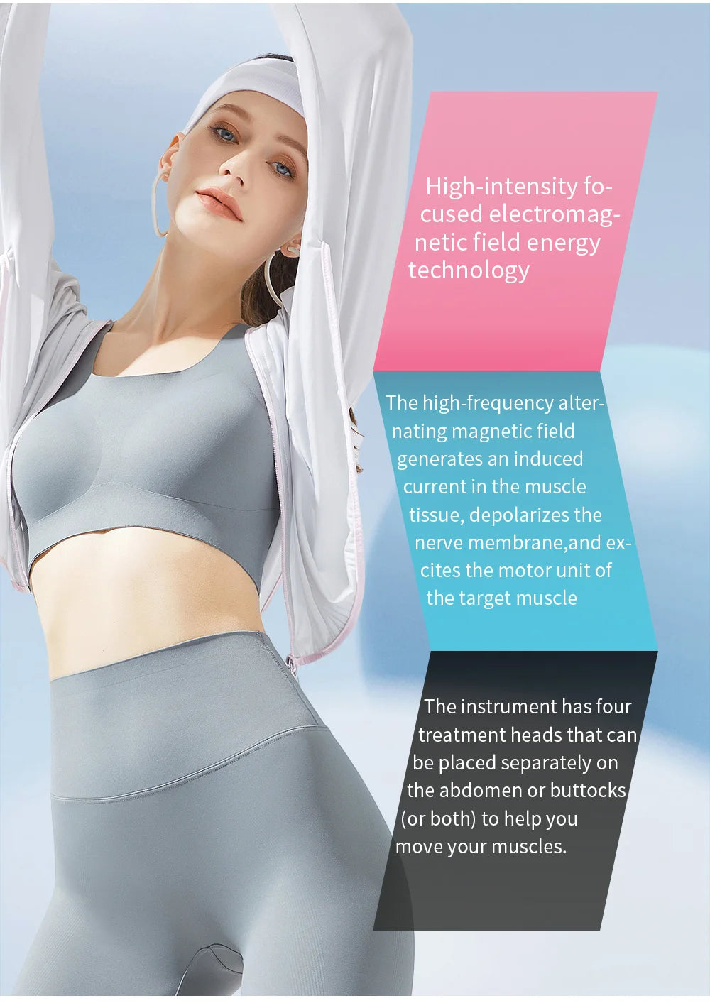 EMS Muscle Stimulator Machine for Body Sculpting with RF Tech - Tidesmit Back Massage Instrument Tidesmit