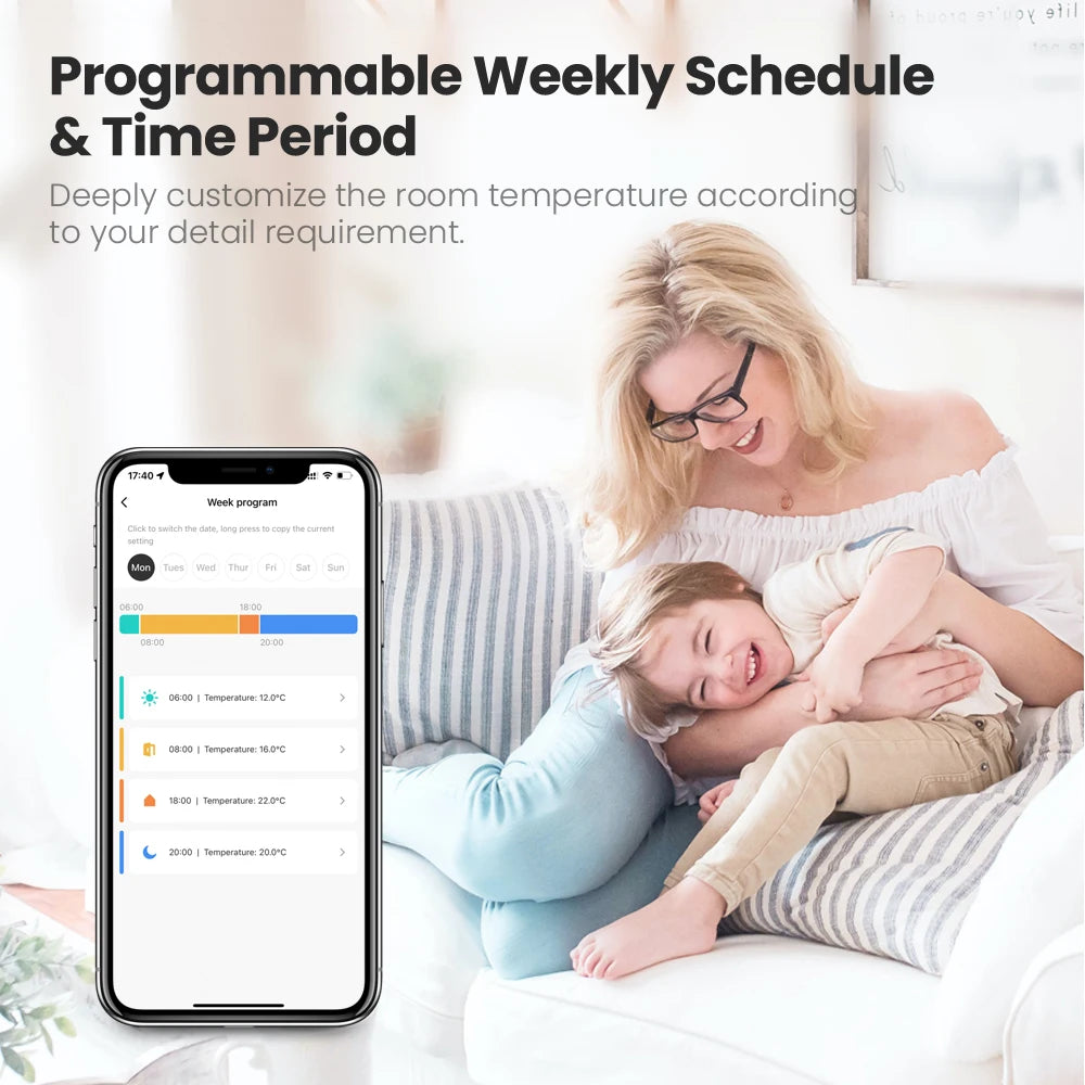 Smart Radiator Thermostat ZigBee Valve Controller for Home Heating Tidesmit