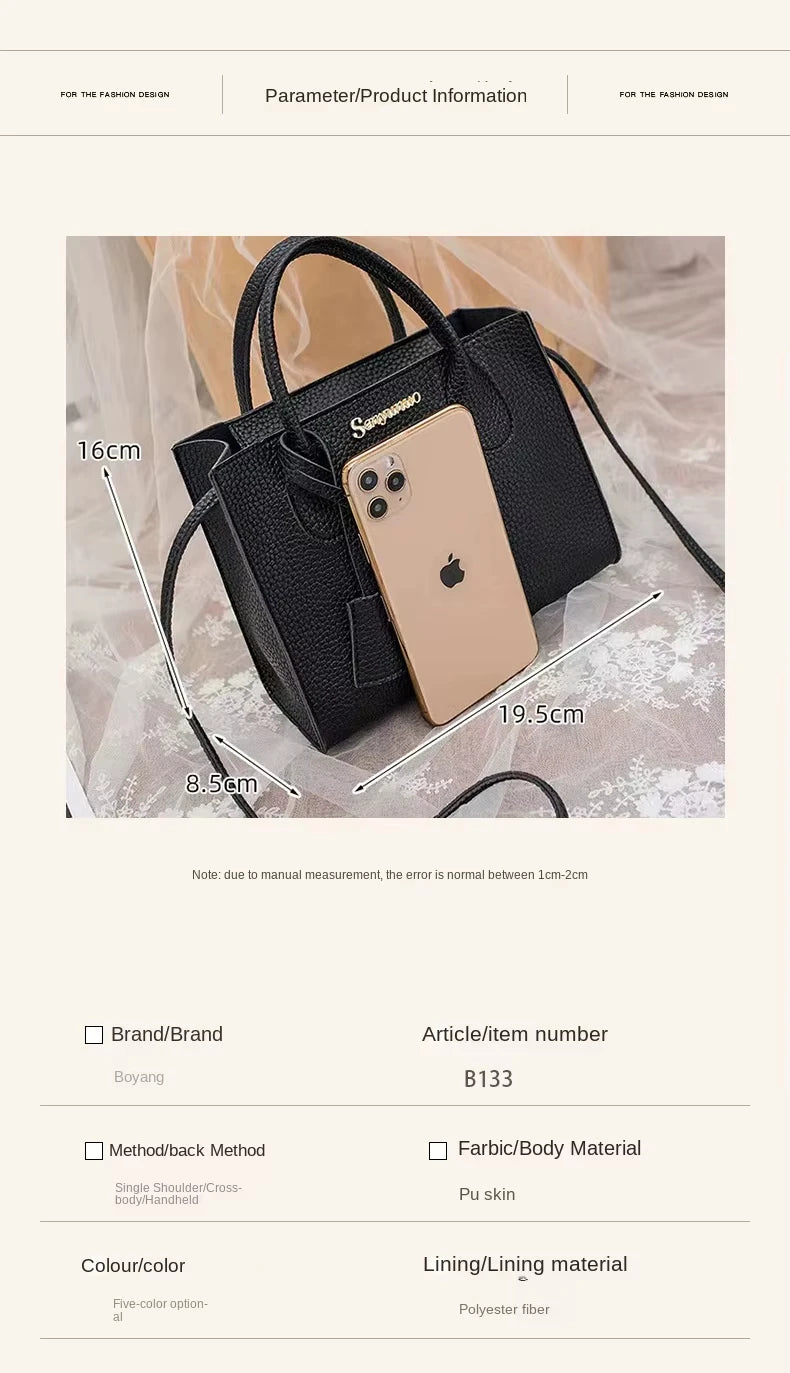 Luxury Designer Women's Handbags Fashion Waterproof PU Leather Shoulder Bag Customized Logo Crossbody Bag for Women
