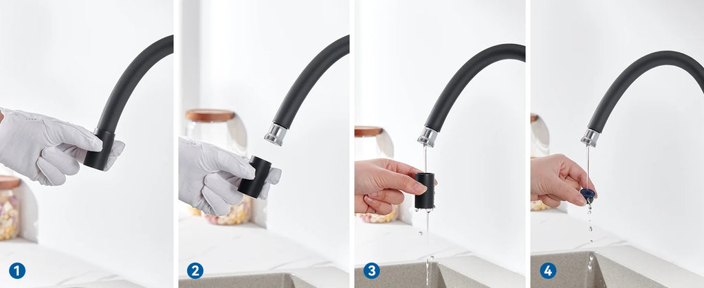 Kitchen Tap Black, Universal Flexible Kitchen Faucet 360 Swivel, Water Saving Hot Cold Mixer Zinc Alloy, Single Handle with Aerator, Sink Mixer Tap for Home Modern Design Replacement